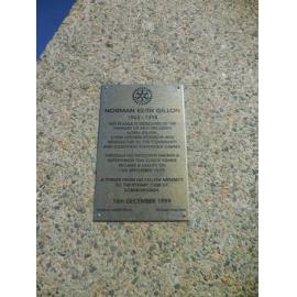Plaque dedicated to Norman Keith Gillon on Scarborough Clock Tower