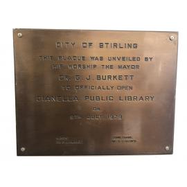 Official opening plaque for Dianella Library
