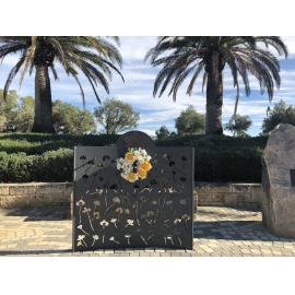 Wall of poppies at Stirling Civic Garden war memorial