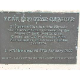 Year 2000 time capsule plaque