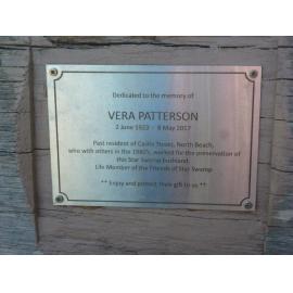 Vera Patterson memorial plaque