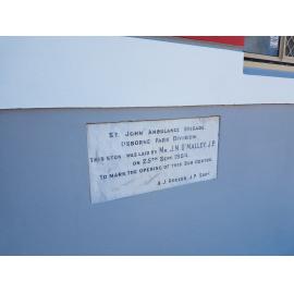 Osborne Park St John Ambulance original foundation plaque