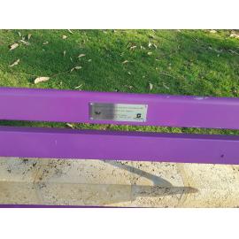 Bench plaque in honour of all victims of domestic homicide in WA 