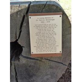 Dr Patrick McGonigle memorial plaque