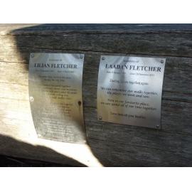 Lillian and Laadan Fletcher memorial plaques