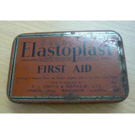 Elastoplast tin for first aid strips