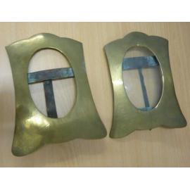 Two World War One trench art picture frames