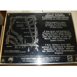 City of Stirling plaque