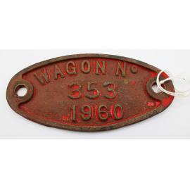 Wagon number plates