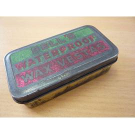 Yellow and red Bell's waterproof wax vestas tin
