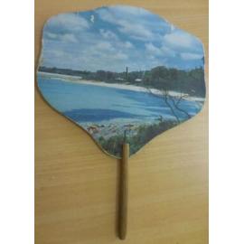 North Beach Drapery promotional fan