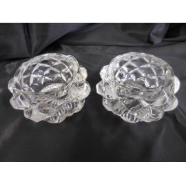 Two glass salt cellars