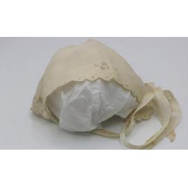 Baby bonnet with eyelet embroidery