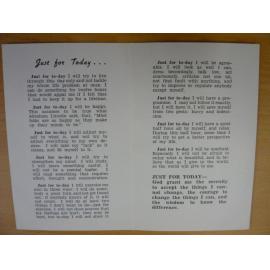 Just for Today - compliments of PO Store, Watermans