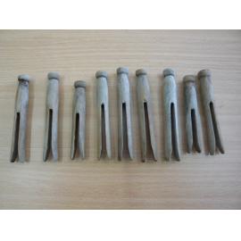 Nine clothes pegs